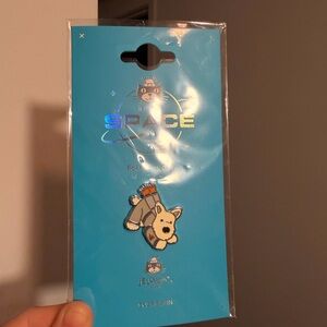 Jellycat Beige & Gray Space Dog Enamel Pin